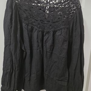 Torrid Elegant Black Lace Blouse